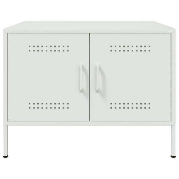 vidaXL sofabord 68x50x50,5 cm stål hvid