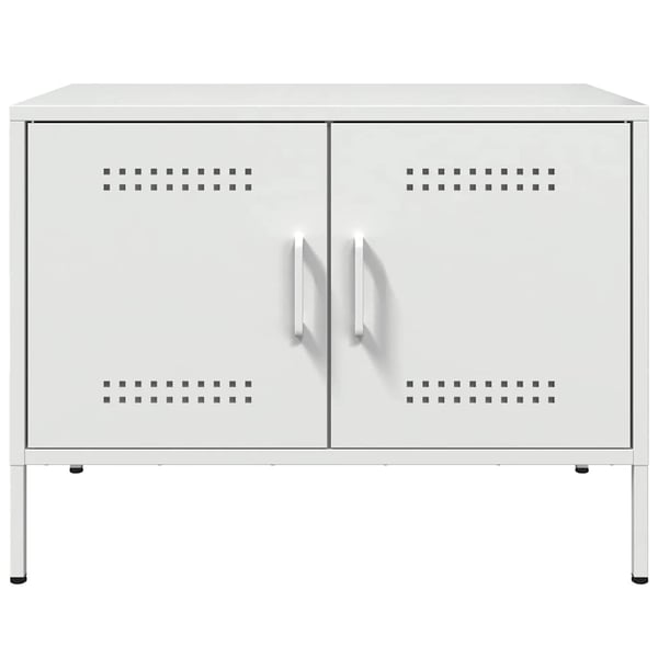 vidaXL TV-benk hvit 68x39x50,5 cm stål