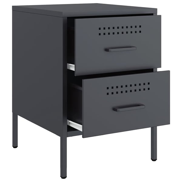 vidaXL sengeborde 2 stk. 36x39x50,5 cm stål antracitgrå