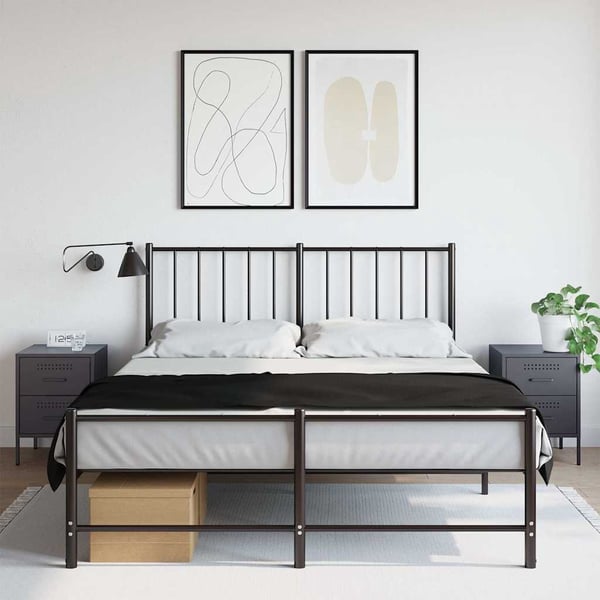 vidaXL sengeborde 2 stk. 36x39x50,5 cm stål antracitgrå