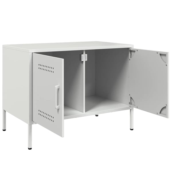 vidaXL Nattbord 2 stk hvit 68x39x50,5 cm stål