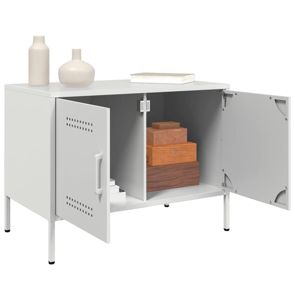 vidaXL Nattbord 2 stk hvit 68x39x50,5 cm stål