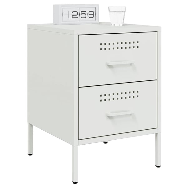 vidaXL sengeborde 2 stk. 36x39x50,5 cm stål hvid