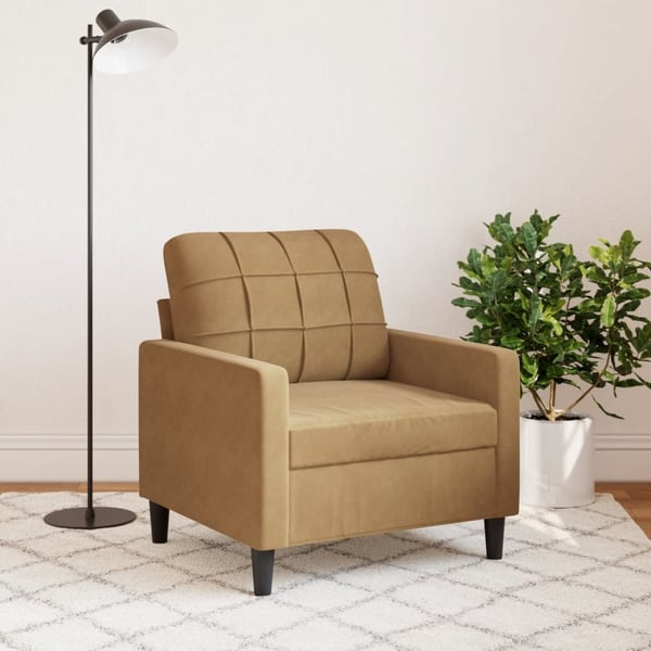 vidaXL lænestol 60 cm velour brun