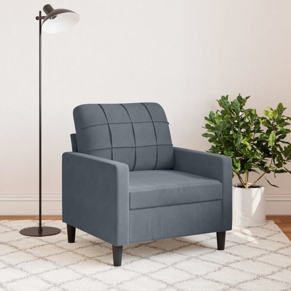 vidaXL lænestol 60 cm velour mørkegrå