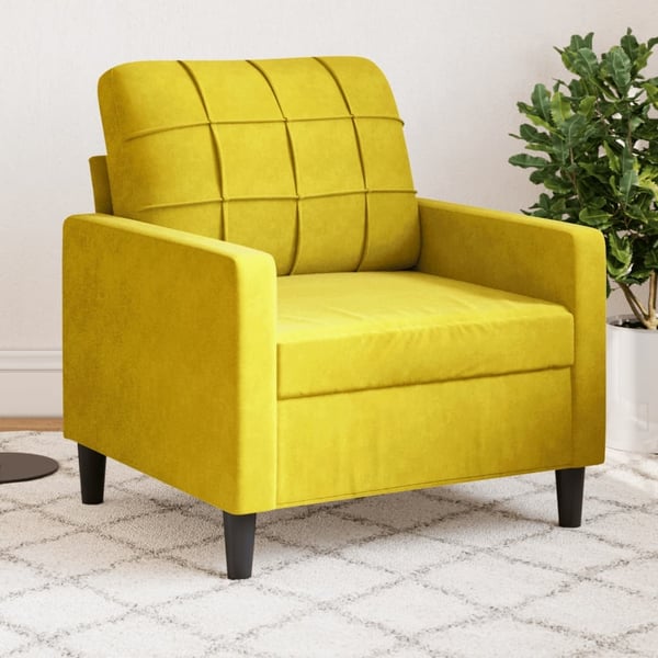 vidaXL lænestol 60 cm velour gul