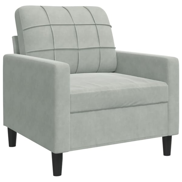 vidaXL lænestol 60 cm velour lysegrå