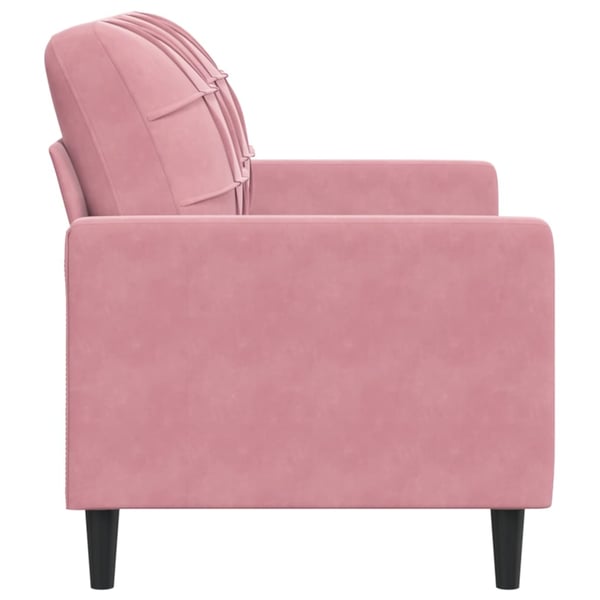 vidaXL Soffa 2-sits rosa 120 cm sammet