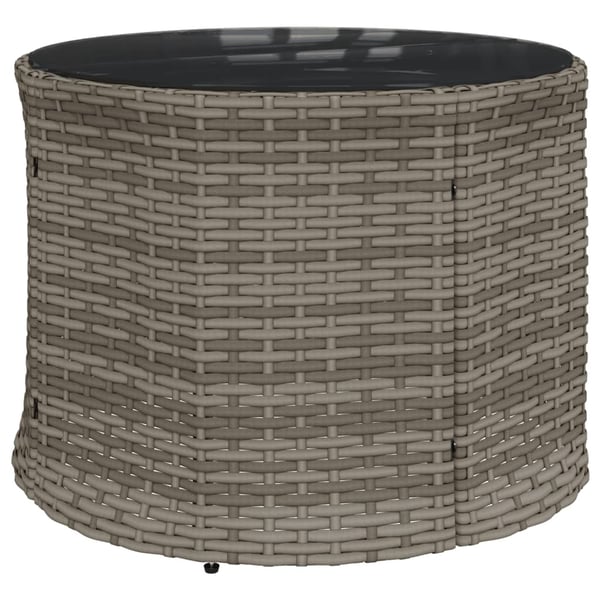 vidaXL havesofa med bord og hynder rund polyrattan grå