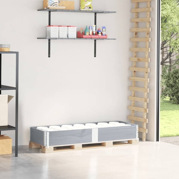 vidaXL Kuormalavan reunus harmaa 150x50 cm täysi mänty
