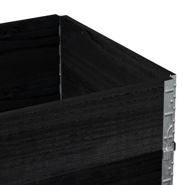 vidaXL Pallekarmer 2 stk svart 80x60 cm heltre furu