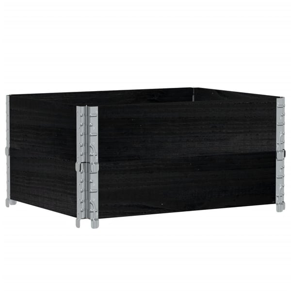 vidaXL pallerammer 2 stk. 80x60 cm massivt fyrretræ sort