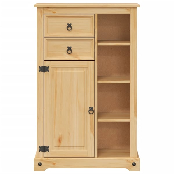 vidaXL badeværelsesskab Corona 70x33x110 cm massivt fyrretræ