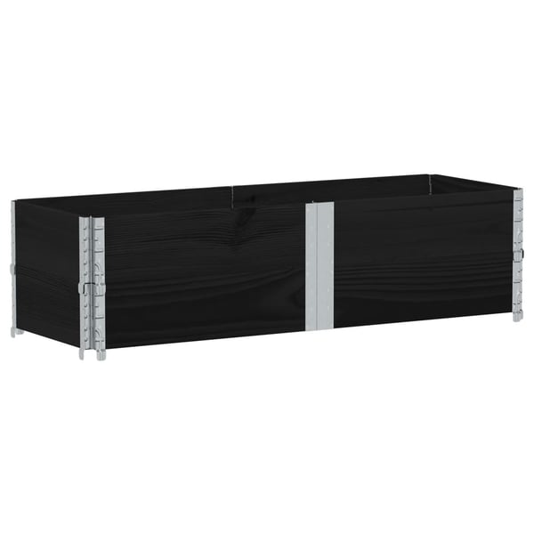 vidaXL Kuormalavan reunukset 2 kpl musta 150x50 cm täysi mänty