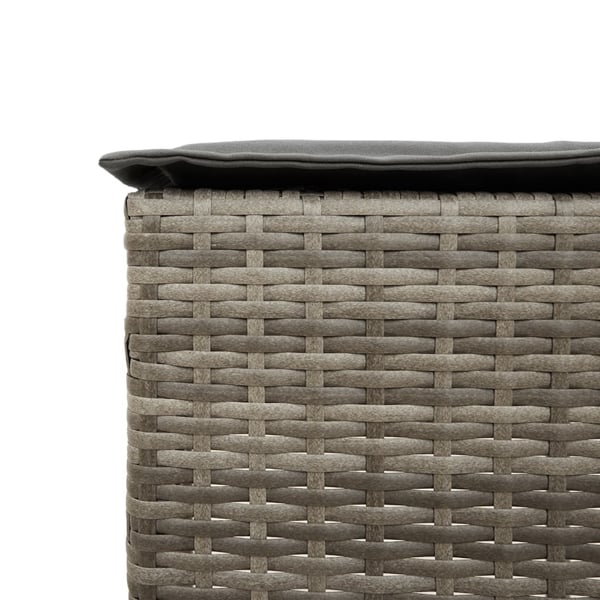 vidaXL barsæt til haven 7 dele med hynder polyrattan grå