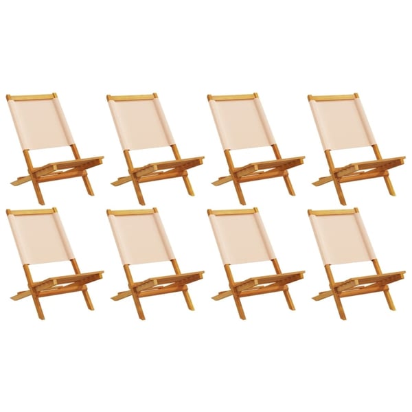 vidaXL foldbare havestole 8 stk. stof og massivt træ beige