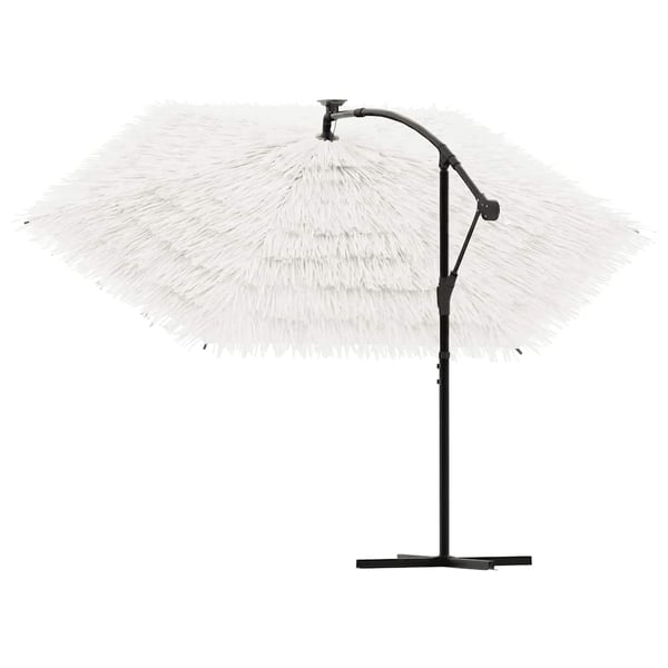 vidaXL Trädgårdsparasoll med stålstång vit 269x269x235 cm