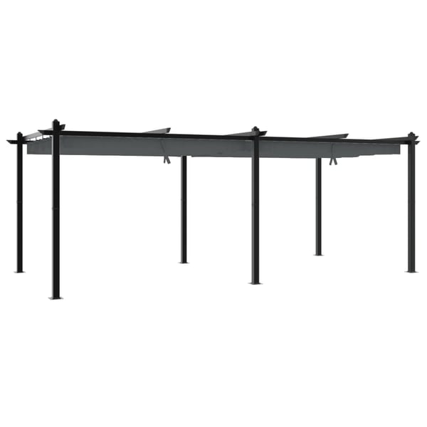 vidaXL pavillon med sammenrulleligt tag 3x6 cm aluminium antracitgrå