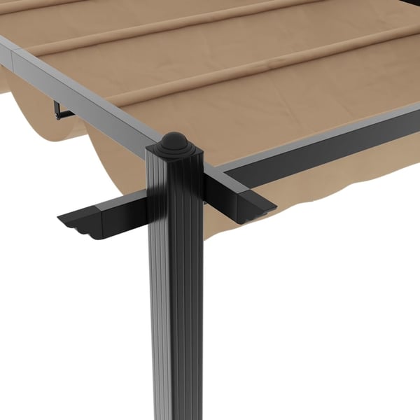vidaXL Hagepaviljong med uttrekkbar tak gråbrun 3x6 m aluminium