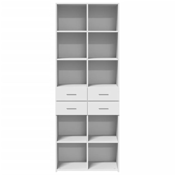 vidaXL Highboard hvit 70x42,5x185 cm konstruert tre