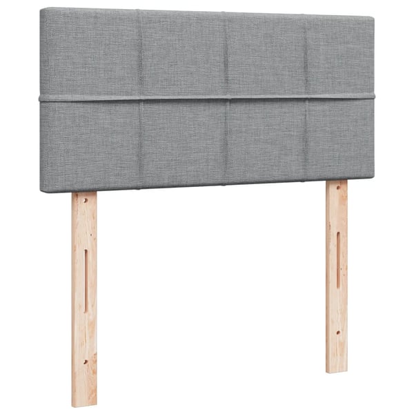 vidaXL kontinentalseng med madras 90x200 cm stof lysegrå