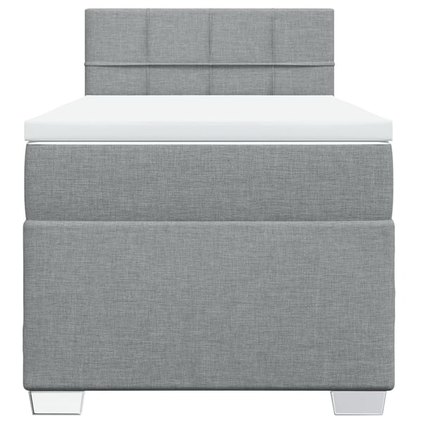 vidaXL kontinentalseng med madras 90x200 cm stof lysegrå