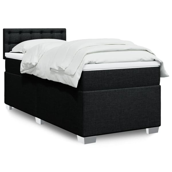 vidaXL kontinentalseng med madras 80x200 cm stof sort