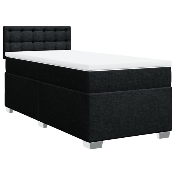 vidaXL kontinentalseng med madras 80x200 cm stof sort