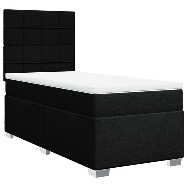 vidaXL kontinentalseng med madras 90x190 cm stof sort