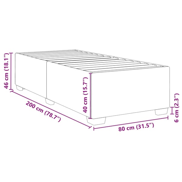 vidaXL Sängram utan madrass svart 80x200 cm tyg