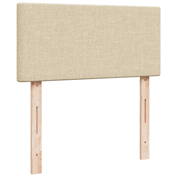 vidaXL Ramsäng med madrass gräddvit 100x200 cm tyg