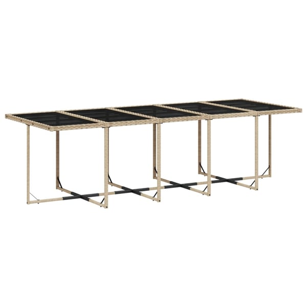 vidaXL spisebordssæt til haven 11 dele med hynder polyrattan beige