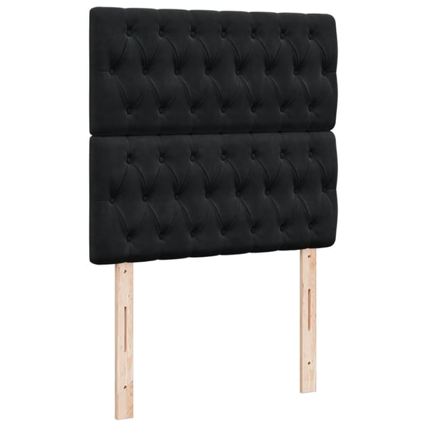 vidaXL kontinentalseng med madras 90x200 cm stof sort
