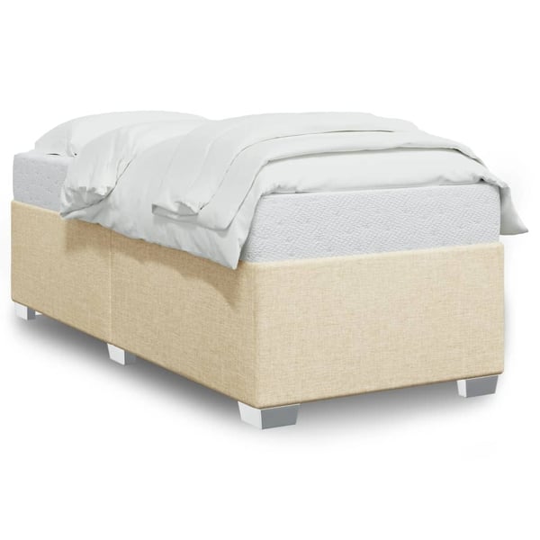 vidaXL sengeramme 100x200 cm stof cremefarvet