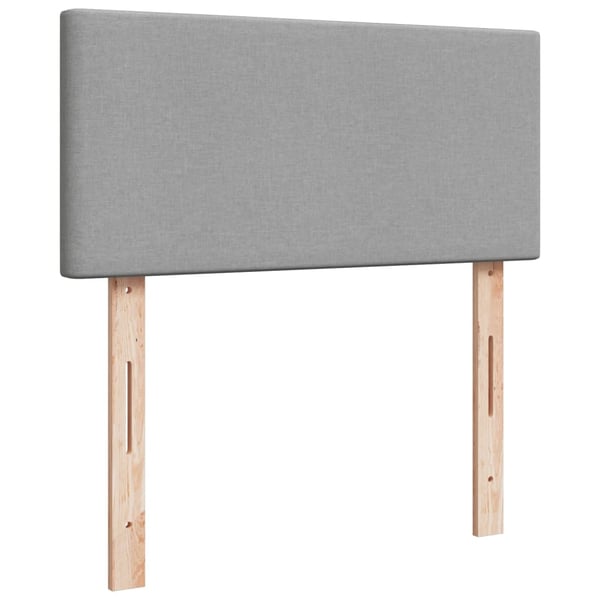 vidaXL Ramsäng med madrass ljusgrå 90x200 cm tyg