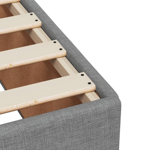 vidaXL Ramsäng med madrass ljusgrå 90x200 cm tyg
