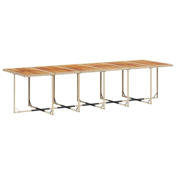 vidaXL spisebordssæt til haven 17 dele med hynder polyrattan beige