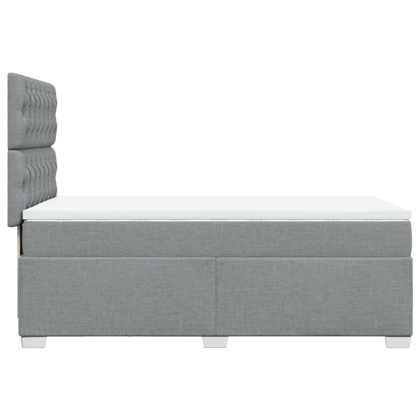 vidaXL Ramsäng med madrass ljusgrå 90x200 cm tyg