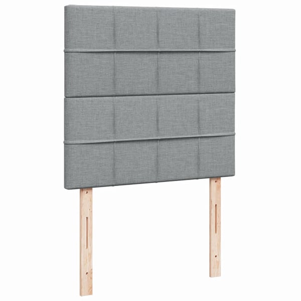 vidaXL Ramsäng med madrass ljusgrå 90x200 cm tyg