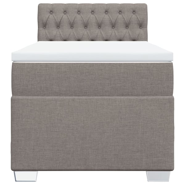 vidaXL Ramsäng med madrass taupe 90x190 cm tyg