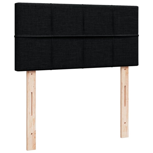 vidaXL kontinentalseng med madras 90x200 cm stof sort