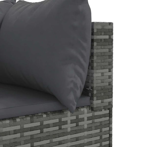 vidaXL loungesæt til haven 7 dele med hynder polyrattan grå