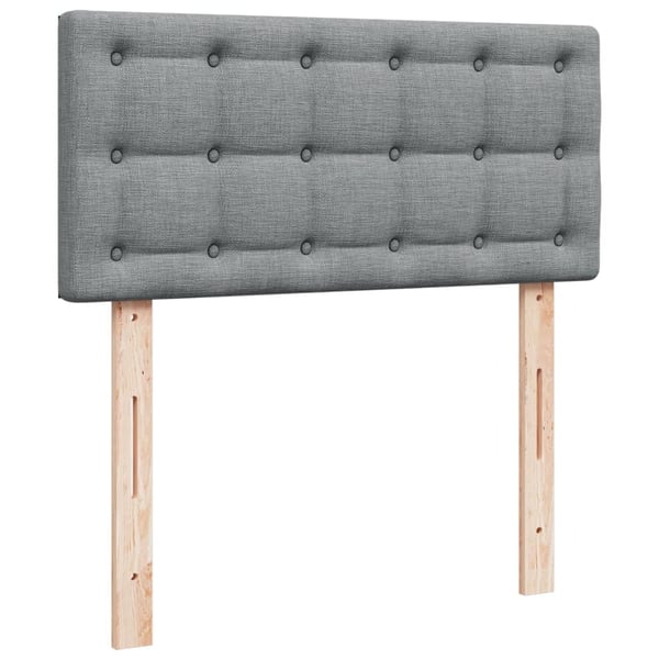 vidaXL kontinentalseng med madras 90x200 cm stof lysegrå