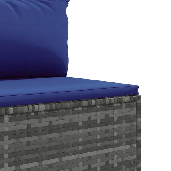 vidaXL loungesæt til haven 6 dele med hynder polyrattan grå