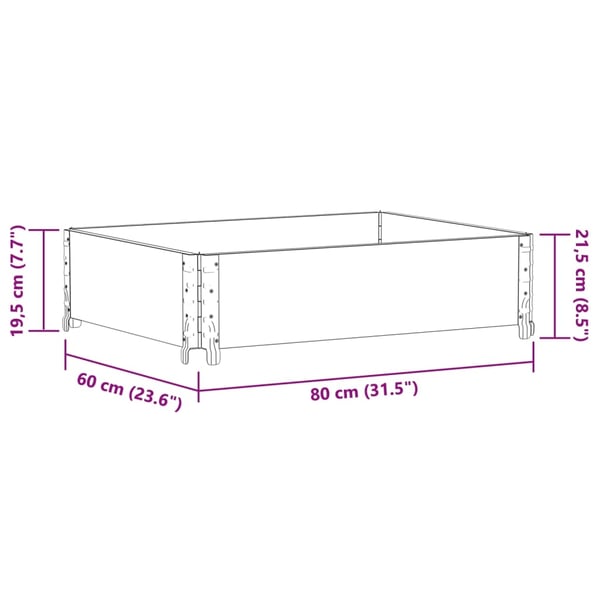 vidaXL Plantekasse brun 80x60 cm heltre furu