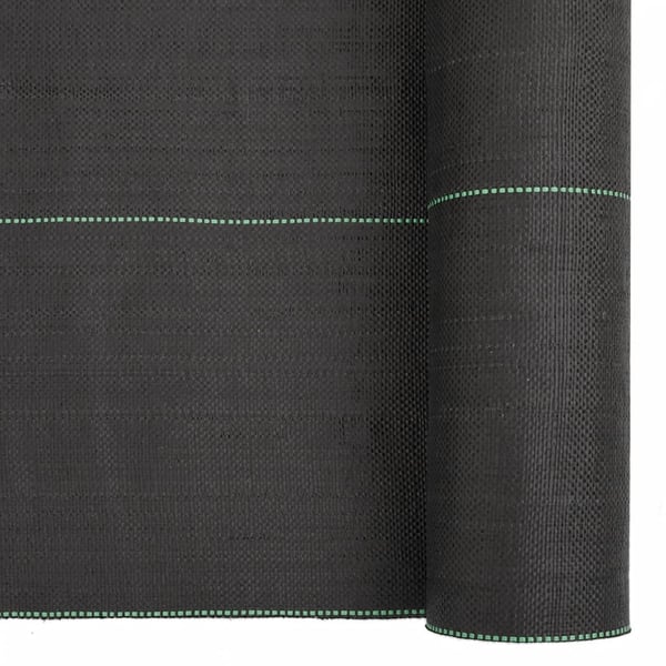 vidaXL Kontrollmatte for ugress svart 1,5x50 m PP