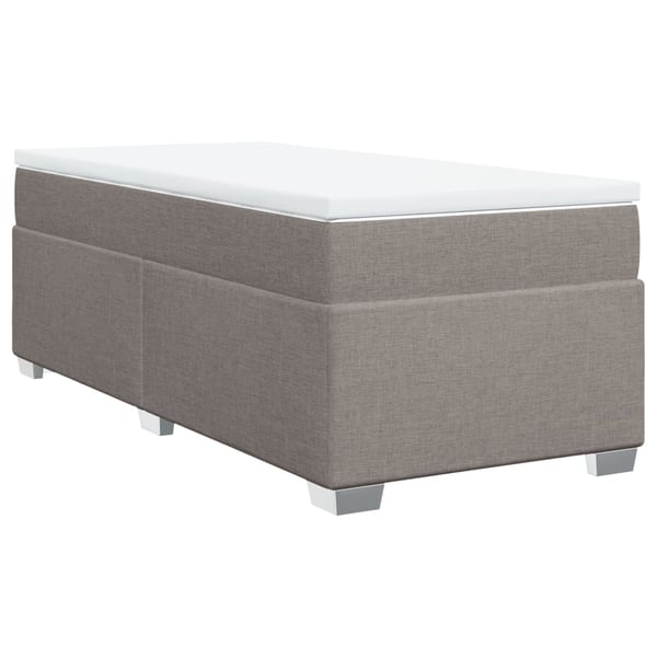 vidaXL kontinentalseng med madras 90x200 cm stof gråbrun