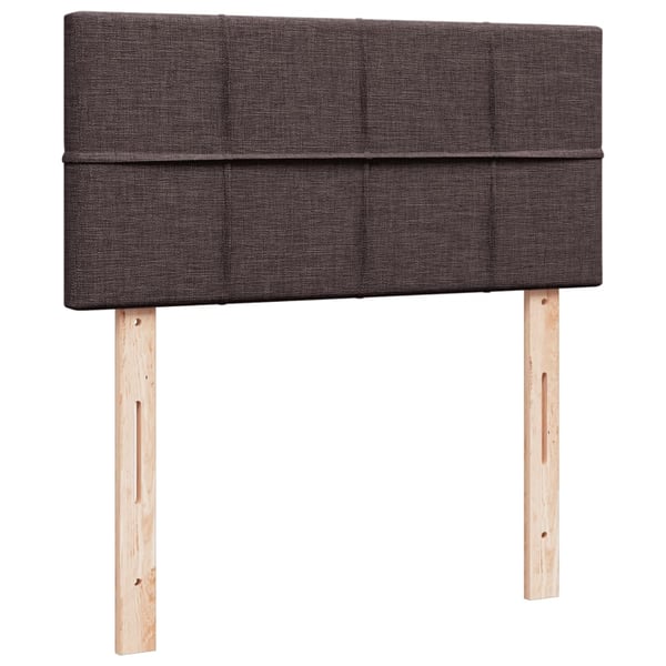 vidaXL kontinentalseng med madras 90x200 cm stof mørkebrun