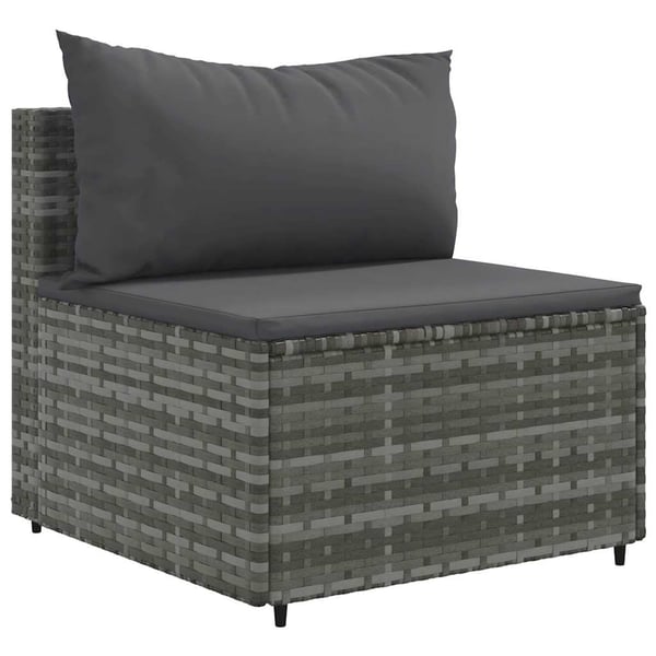 vidaXL loungesæt til haven 7 dele med hynder polyrattan grå