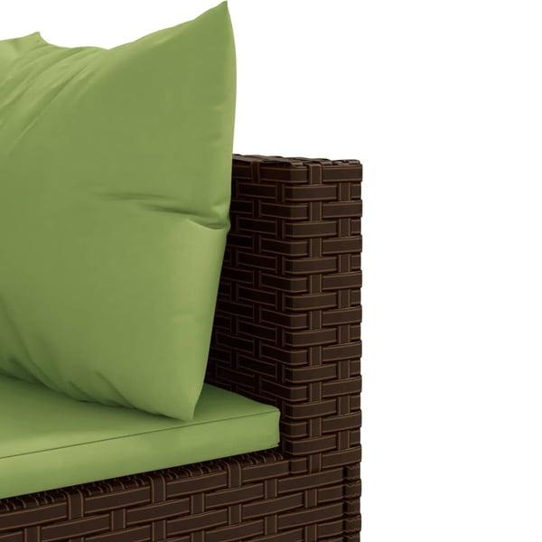vidaXL loungesæt til haven 5 dele med hynder polyrattan brun